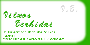 vilmos berhidai business card